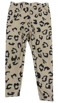 Béžovo-čierne vzorované legíny SHEIN