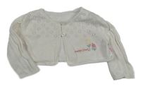 Bílé pletené bolérko s kvietkami Mothercare