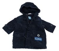 Tmavomodrá menšestrová zateplená bunda s nášivkou a kapucňou Impidimpi