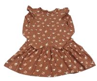 Mahagonové květované bavlněné šaty C&A