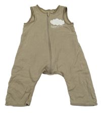 Hnědý podšitý overal na spaní s mrakem Lupilu