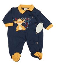 Nové - Tmavomodro-oranžový overal s tigrom Just too cute