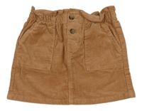 Broskvová menšestrová paper bag sukňa H&M