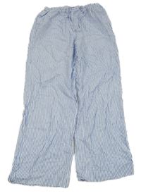Modro-biele proužkaté voľné é nohavice Bershka