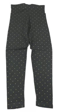 Tmavosivé silnější legíny so srdiečkami