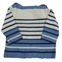 Béžovo-modré pruhované tričko