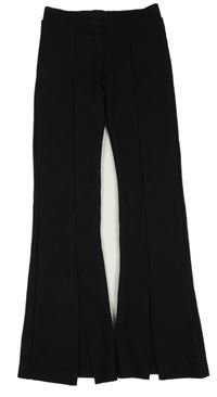 Černé flare kalhoty s rozparky Page one young