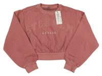 Nové - Ružová crop mikina s nápisom M&S
