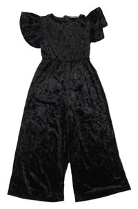 Čierny zamatový culottes overal Destination