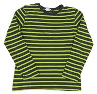 Tmavošedo-zelené pruhované tričko