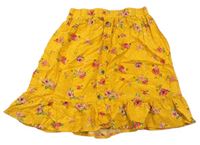 Žltá bodkovaná á sukňa s kvietkami Primark