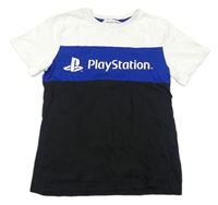 Černo-bílo-modré tričko PlayStation H&M