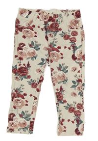 Bílé květované tregíny H&M