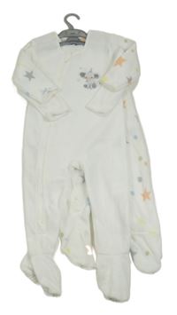 Nové - 2x Biely + hviezdičkovaný fleecový overal so sloníkemzn. St. Bernard
