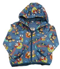 Modrá šusťáková jarní bunda s Paw Patrol a kapucí Nickelodeon