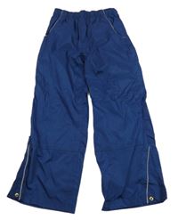 Tmavomodré šušťákové nepromokavé nohavice s pruhmi Crane