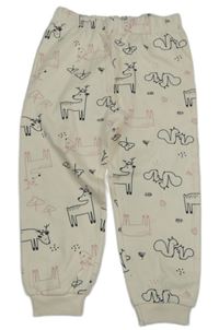 Smetanové tepláky se zvířátky Topolino