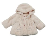 Světlerůžová kožešinová zateplená bunda s kapucí Orchesra