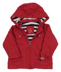 Tmavorůžová plátěná jarní bunda s odepínací kapucí Salt and Pepper