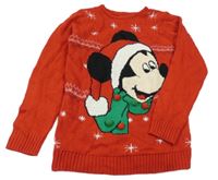 Červený sveter s Mickeym Disney