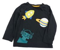 Černé triko s vesmírem Mothercare 