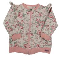 Svetloružová prepínaci mikina s kvietkami