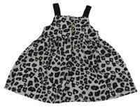 Šedo-černé vzorované šaty F&F