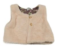 Svetloružová kožušinová podšitá vesta