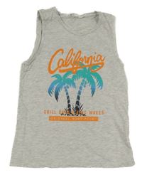 Sivé melírované tielko s palmami H&M