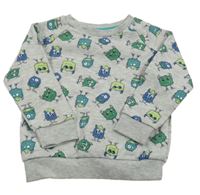 Sivá melírovaná mikina s príšerkami Primark