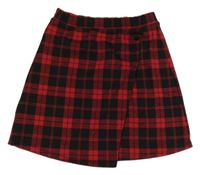 Červeno-čierna kockovaná sukňa F&F