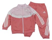 2set - Korálovo-světlerůžová propínací sportovní mikina + kalhoty Adidas