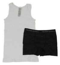 2set - Bílé tílko + černé boxerky 