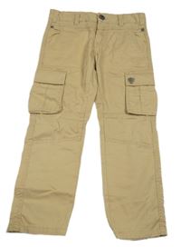 Béžové plátenné cargo nohavice Gulliver