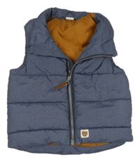 Modrá šušťáková prešívaná zateplená vesta H&M
