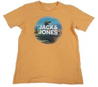 Oranžové tričko s logom Jack&Jones