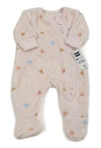 Svetloružový chlpatý overal so srdiečkami Dunnes