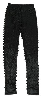 Čierne děrované potiahnuté é legíny