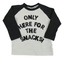 Bílo-tmavošedé triko s nápisem Feetje