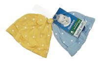 Nové - 2x - Světlemodrá + žlutá čepice s puntíky Gerber