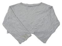 Sivá melírovaná crop oversize mikina H&M