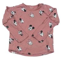 Staroružové tričko s Minnie a Mickey a Daisy a volánikmi Disney