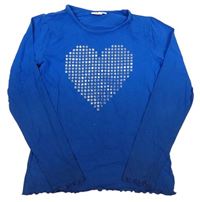 Modro-tmavomodré tričko so srdíčkem z hvězdiček girls
