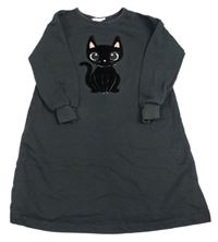 Černošedé teplákové šaty s kočičkou H&M