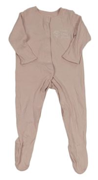 Světlepudrový overal s kvietkom a nápismi George