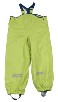 Limetkové šušťákové nepromokavé na traké podšité nohavice POCOPIANO