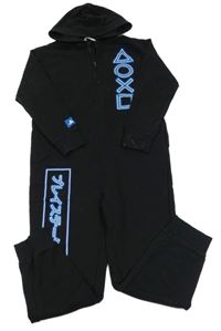 Čierna tepláková kombinéza s PlayStation a kapucňou H&M