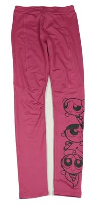 Tmavorůžové sportovní legíny s POWERQUFF GIRLS PEPCO