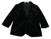 Čierne lesklé zamatové sako H&M