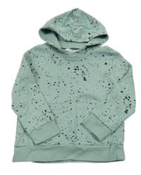 Olivovošedá skrvnitá mikina s kapsou a kapucí H&M